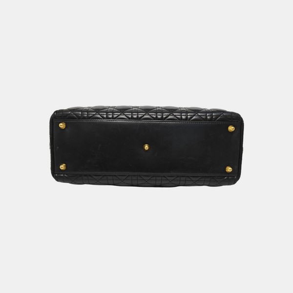 Lady Dior Large Cannage Lambskin Black
