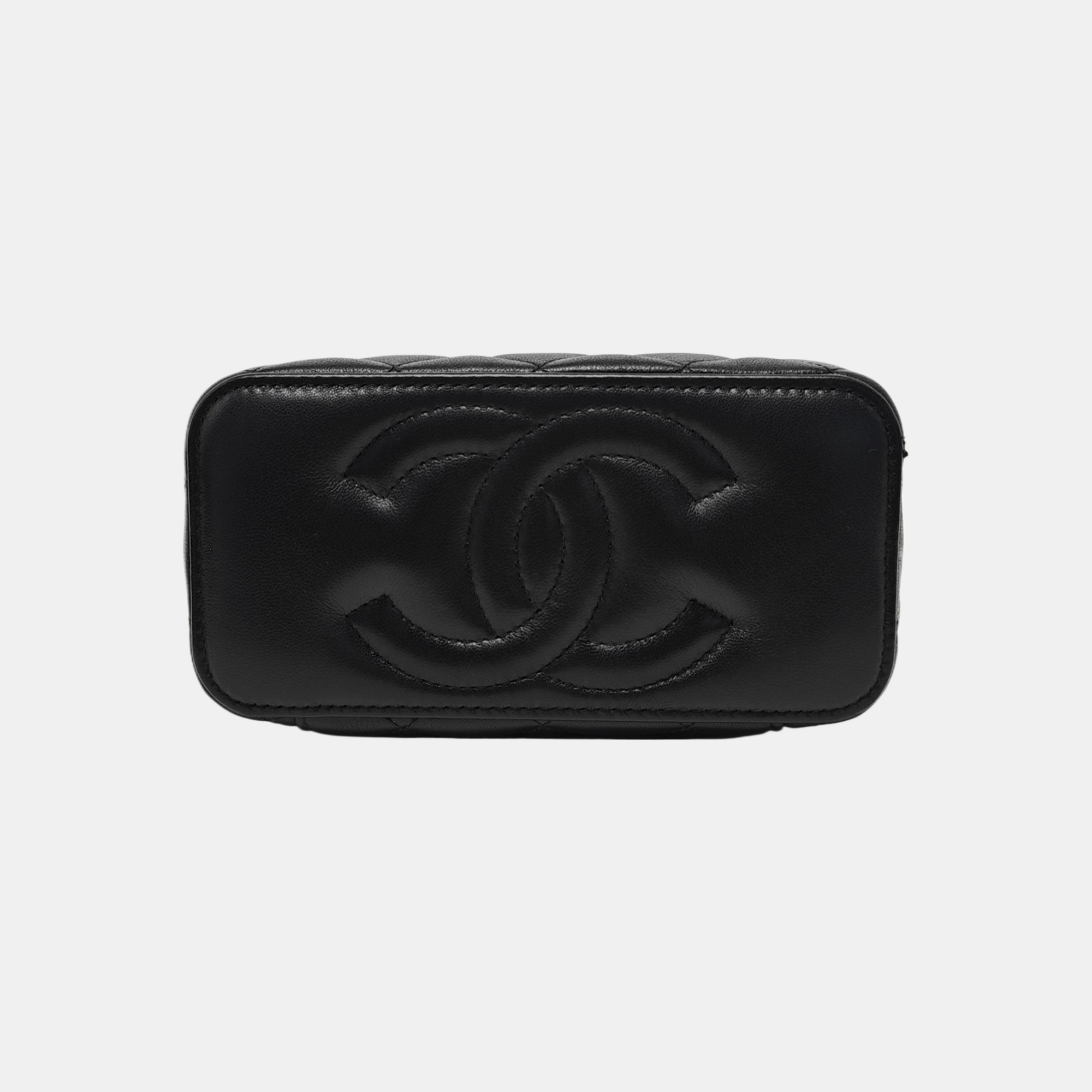 VANITY CASE Small Quilted Lambskin Black
