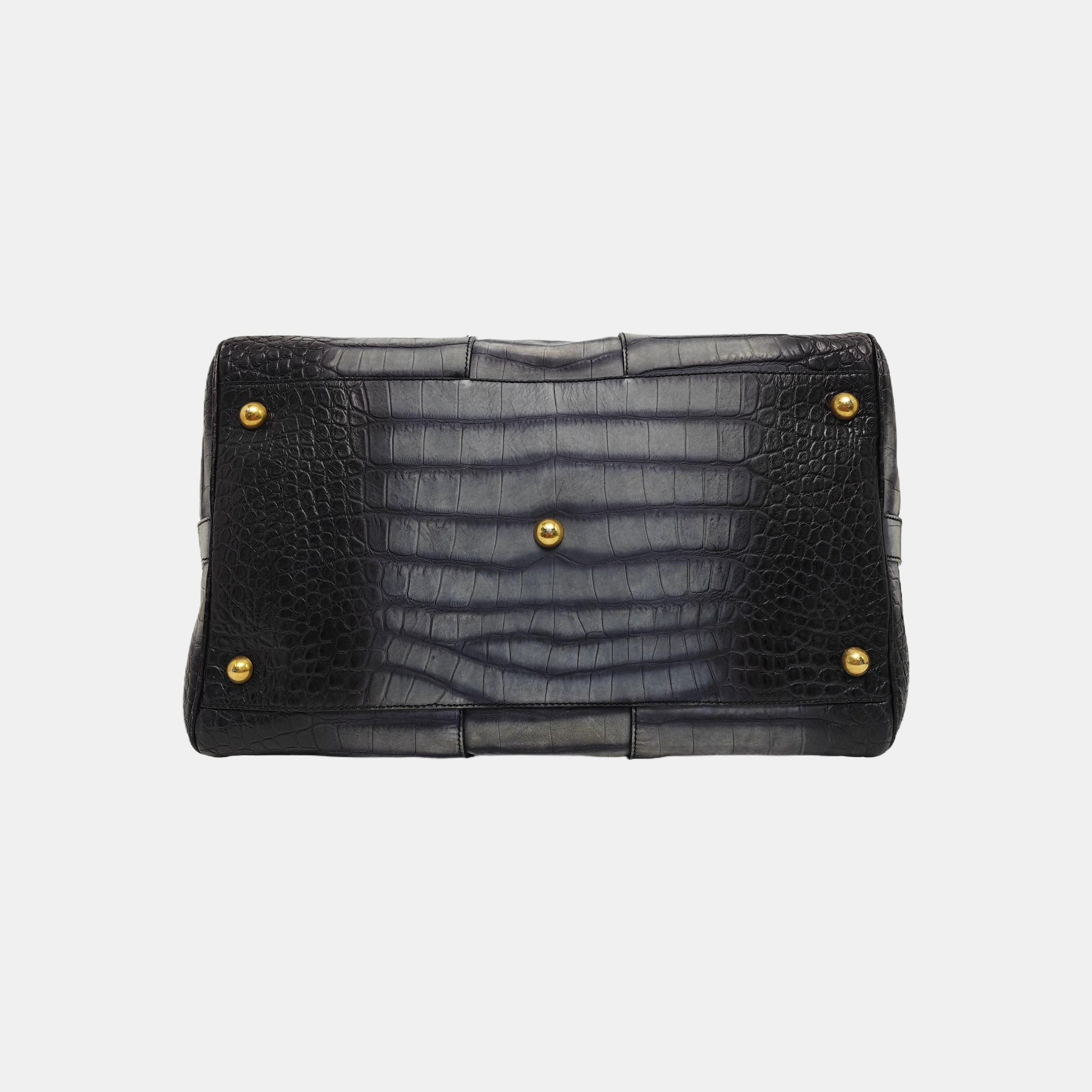 Calfskin Top Handle Bag Gray