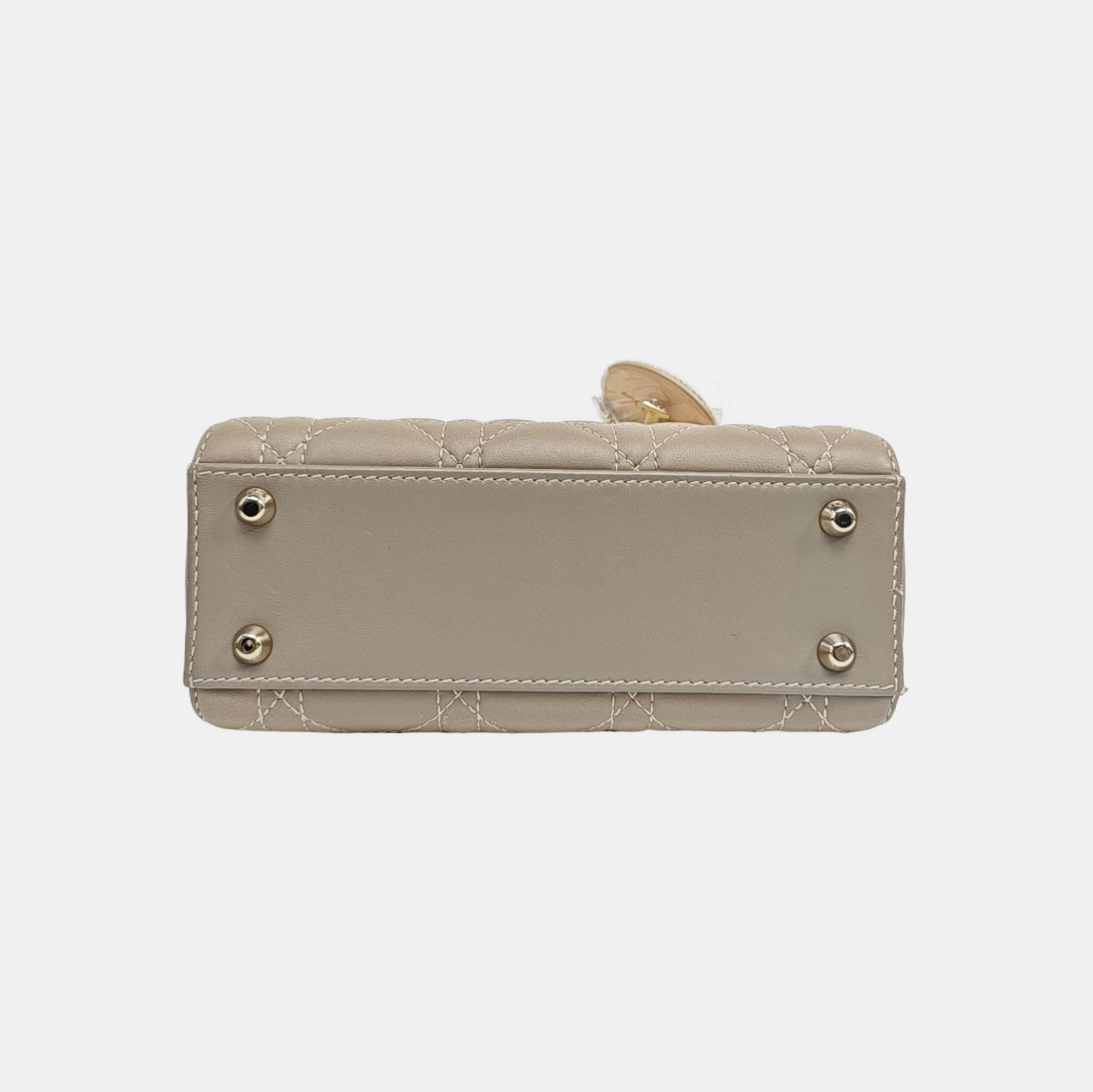 Lady Dior Mini Cannage Lambskin Beige