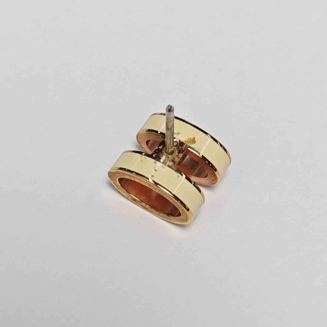 Pop H Metal Rose Gold Stud Earrings