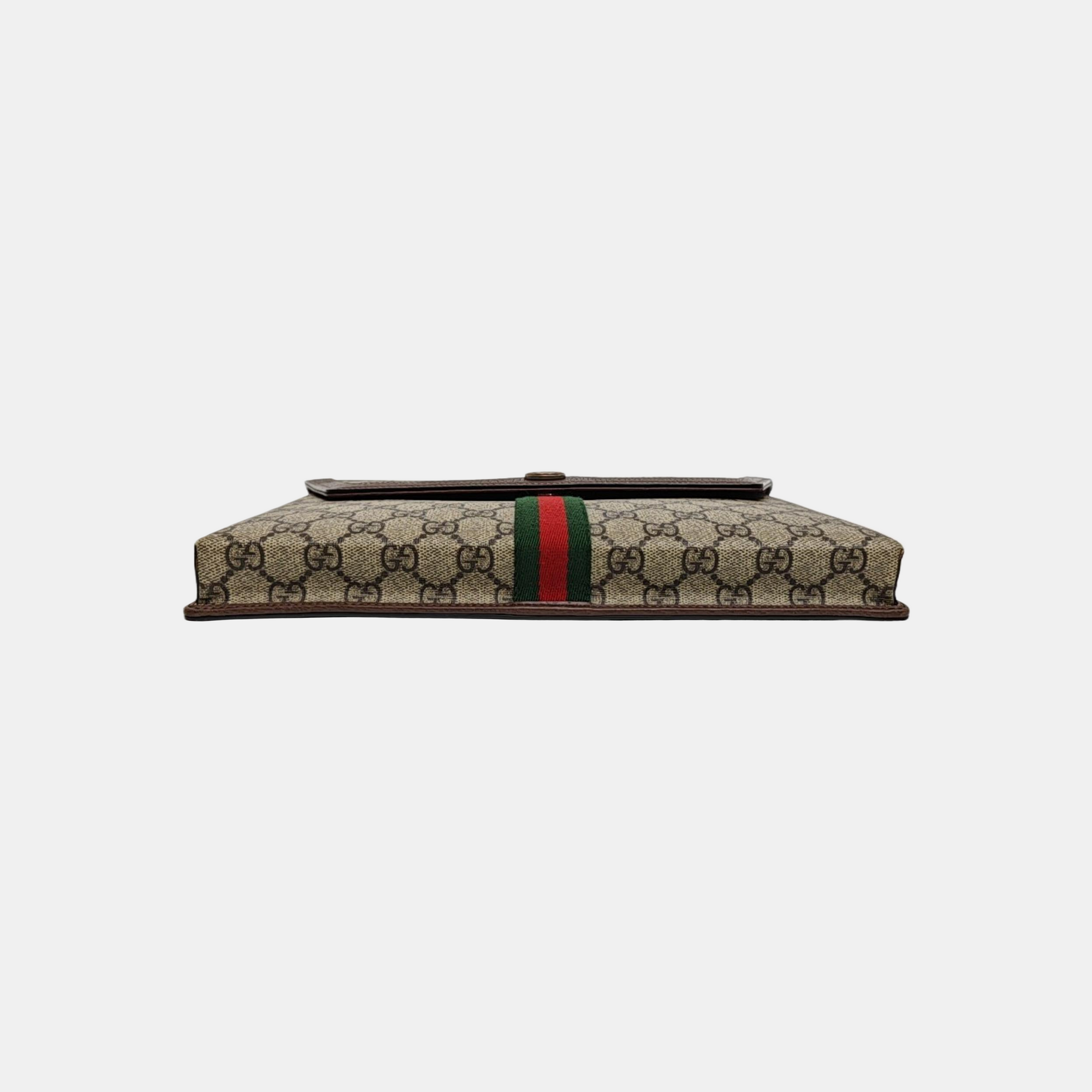 Monogram Coated Canvas Clutch Beige