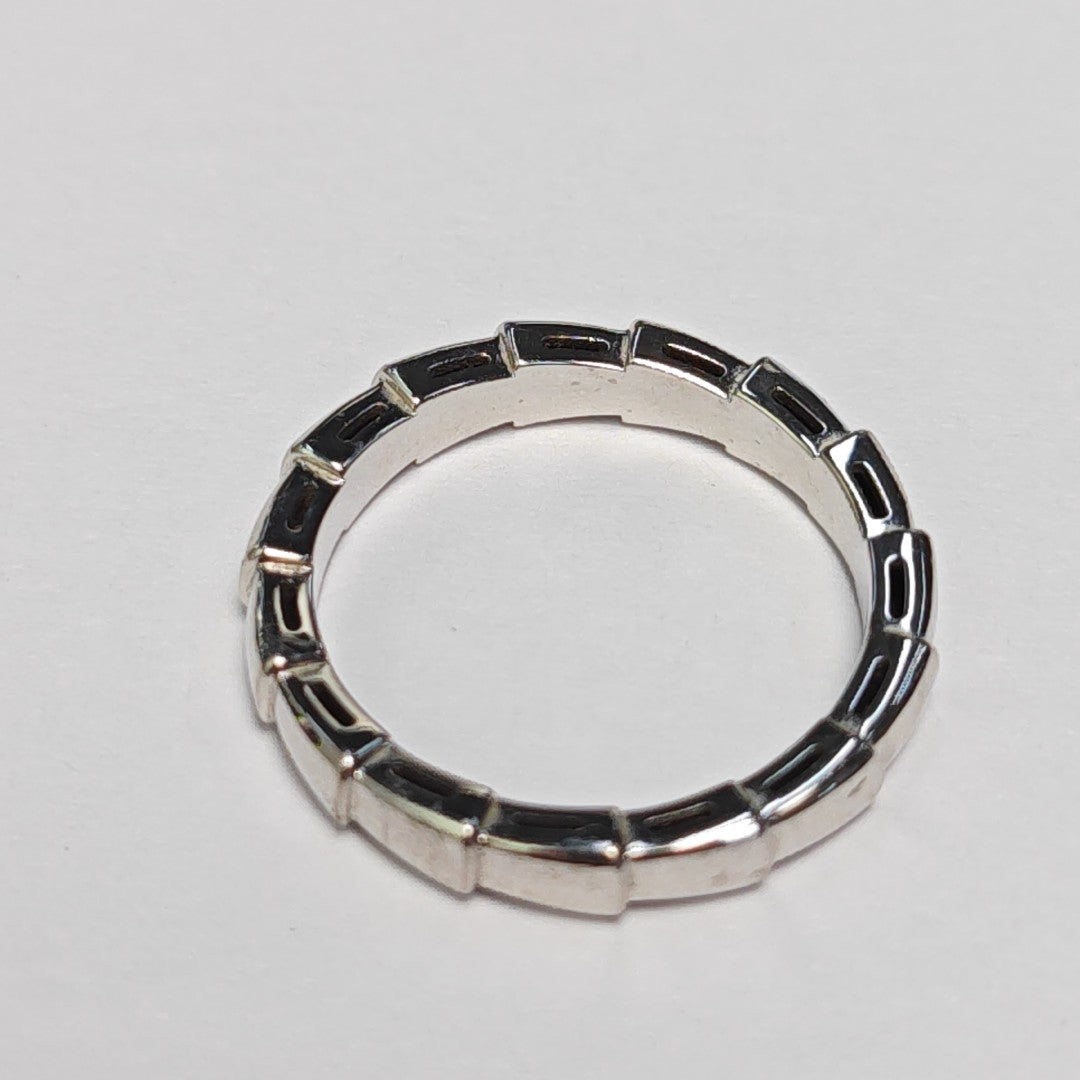 SERPENTI 18k White Gold Silver Ring EU 56