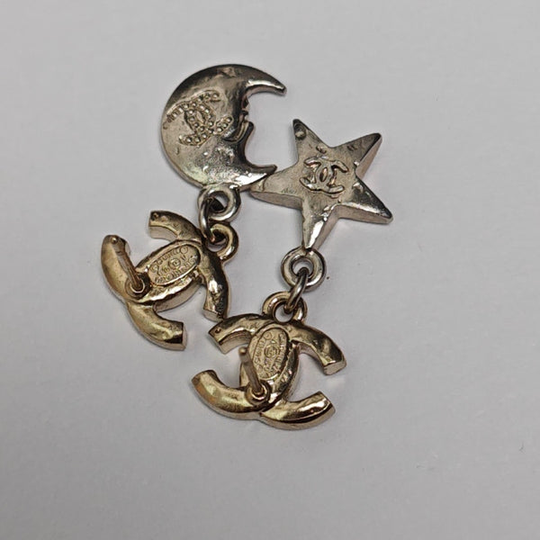 CC Logo Metal Gold Earrings