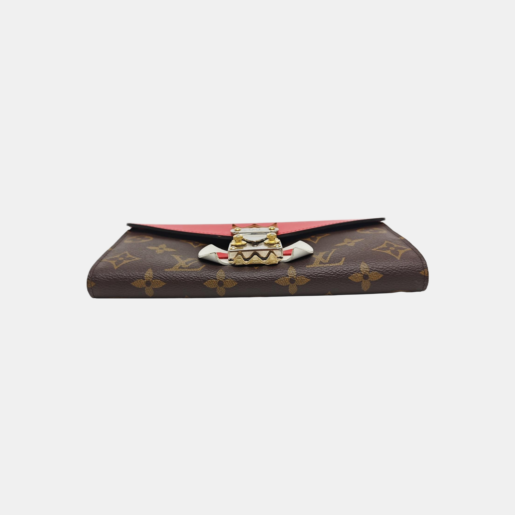 SARAH Monogram Coated Canvas Brown Wallet