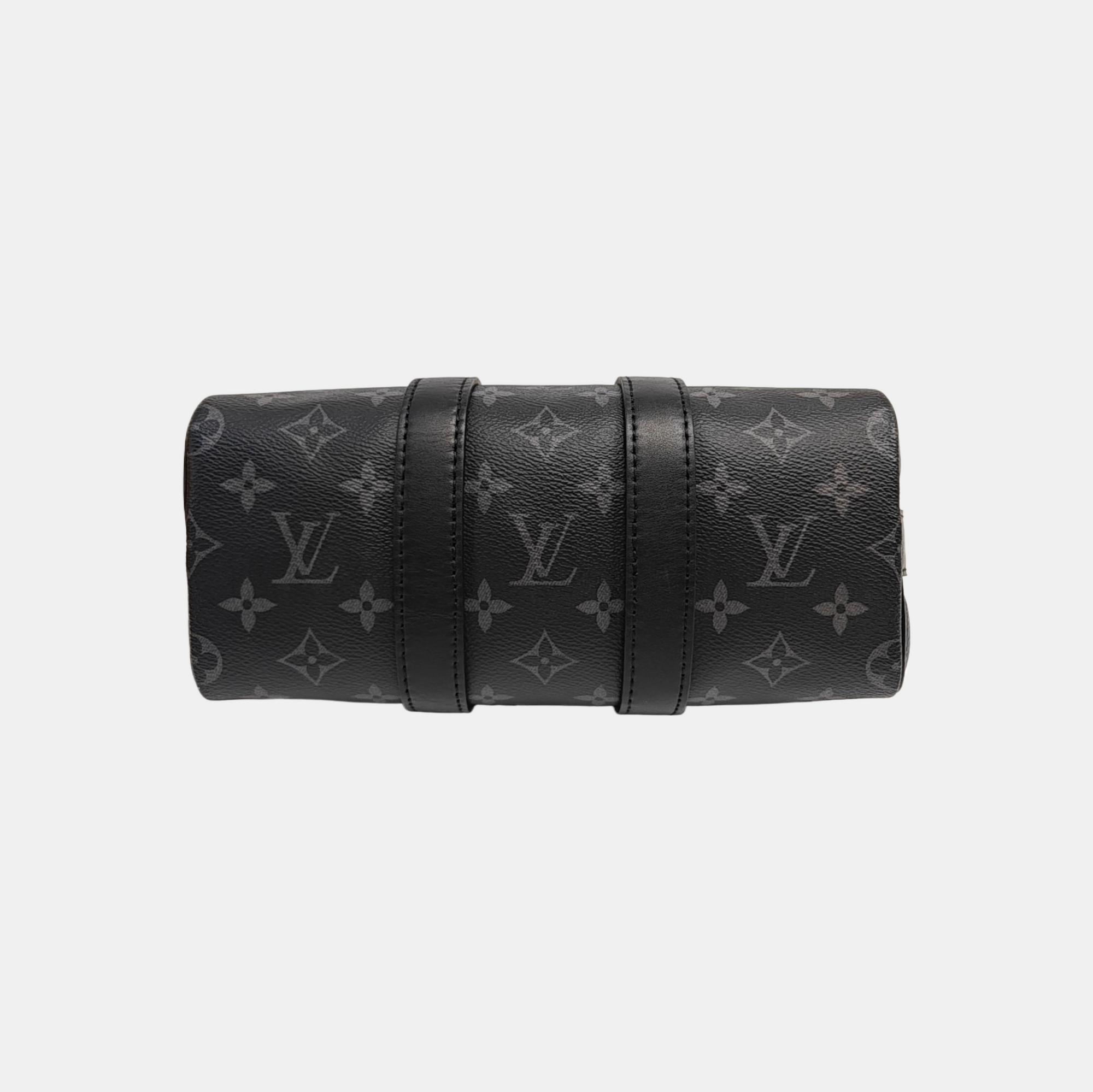 KEEPALL 25 Monogram Coated Canvas Black