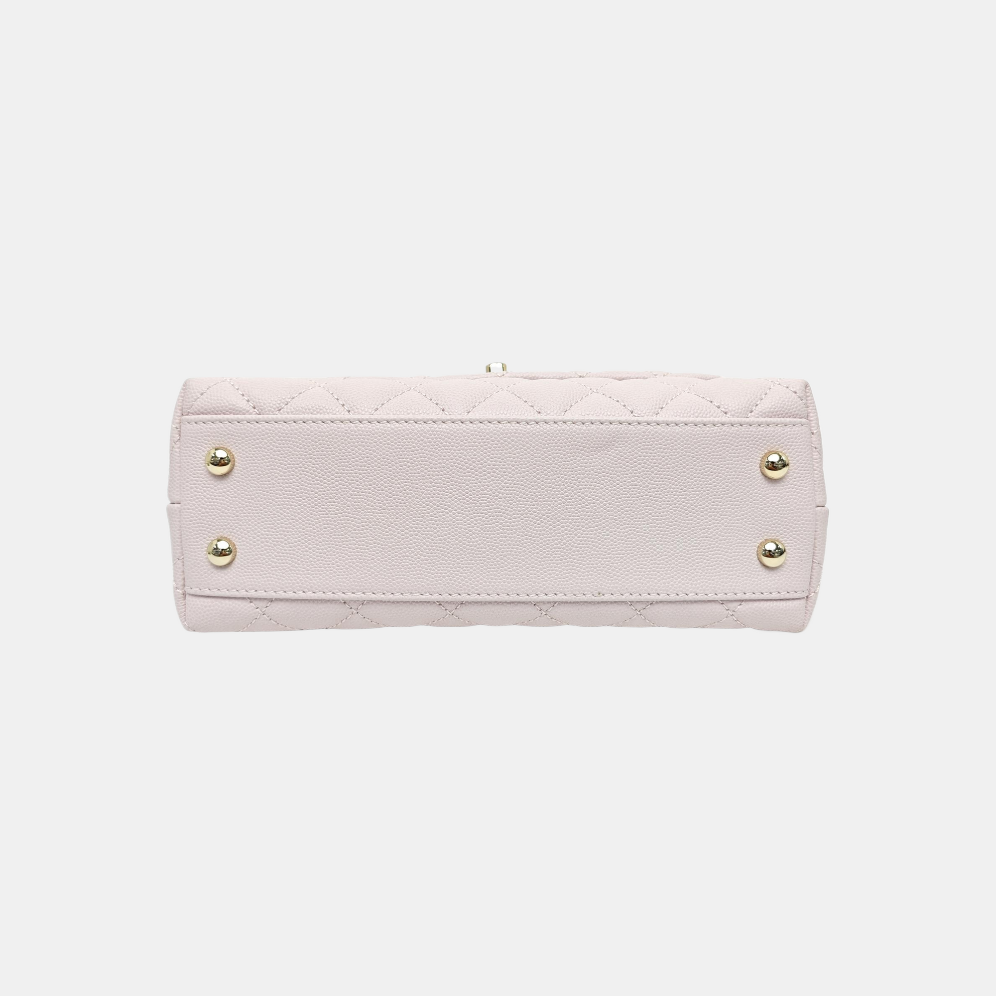 COCO HANDLE Small Quilted Grained Calfskin Pink