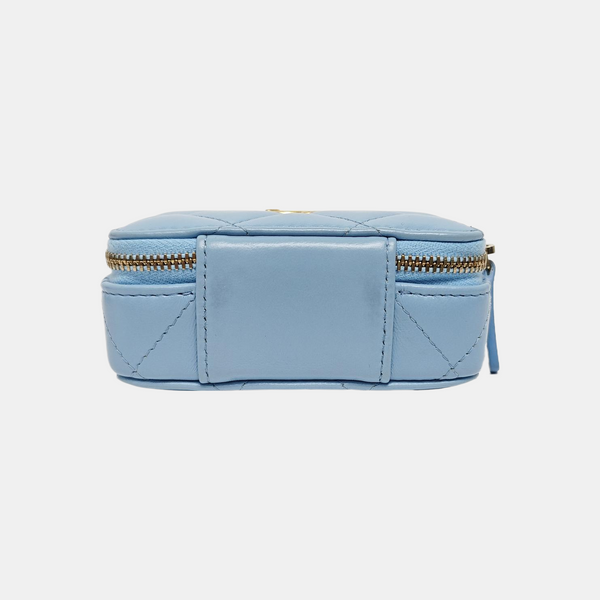 Authenticated pre-owned  VANITY CASE Quilted Lambskin Blue - Shoulder Bag at Looply