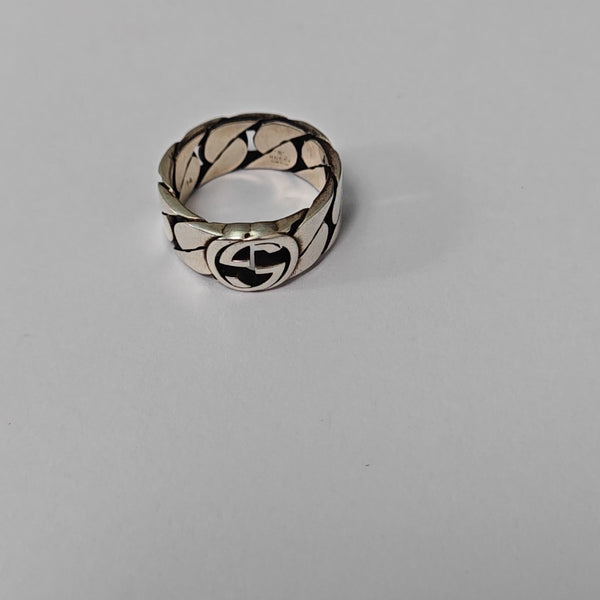 Interlocking G 925 Sterling Silver Ring HK 14