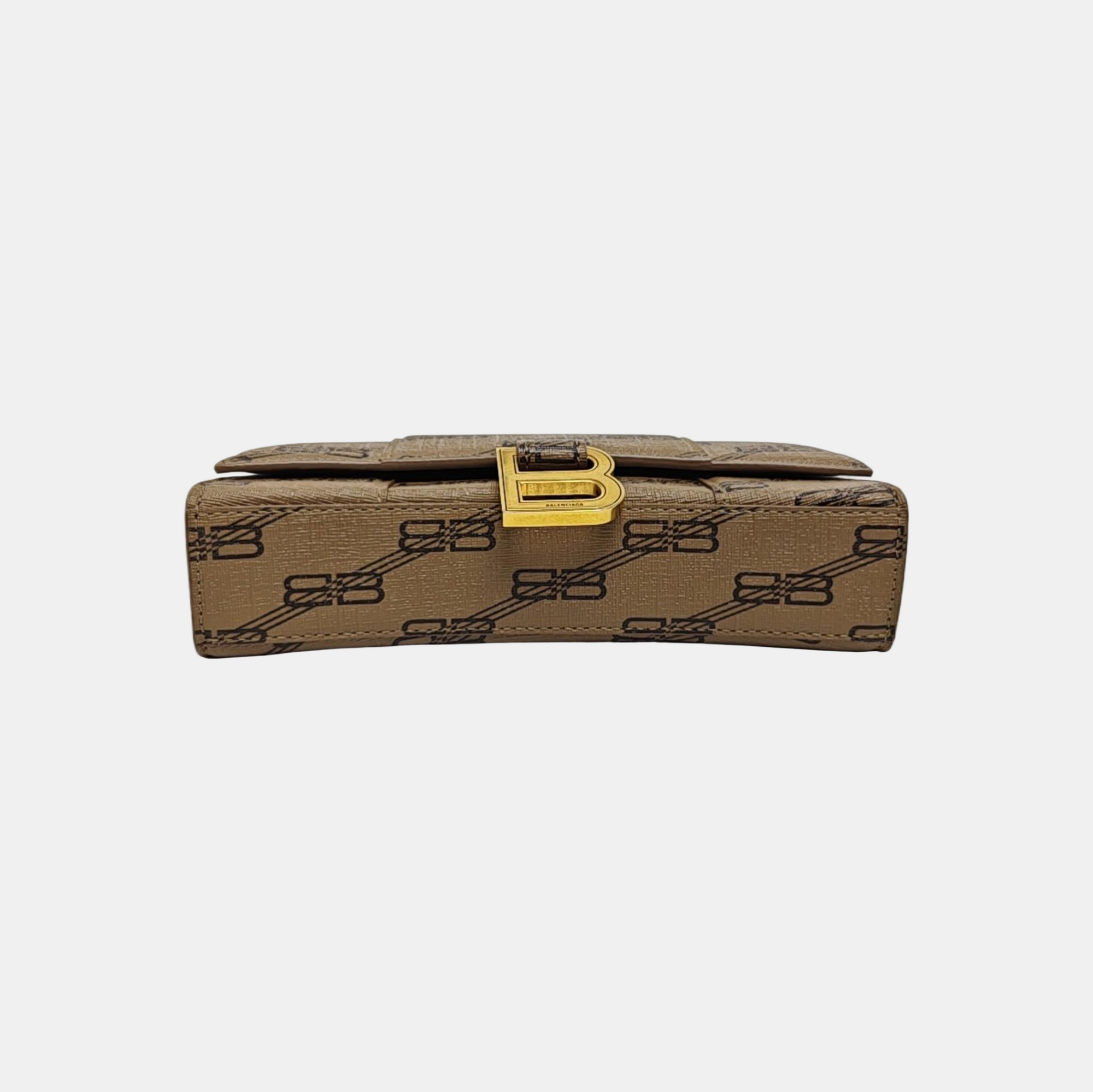 Hourglass Small Coated Canvas Brown