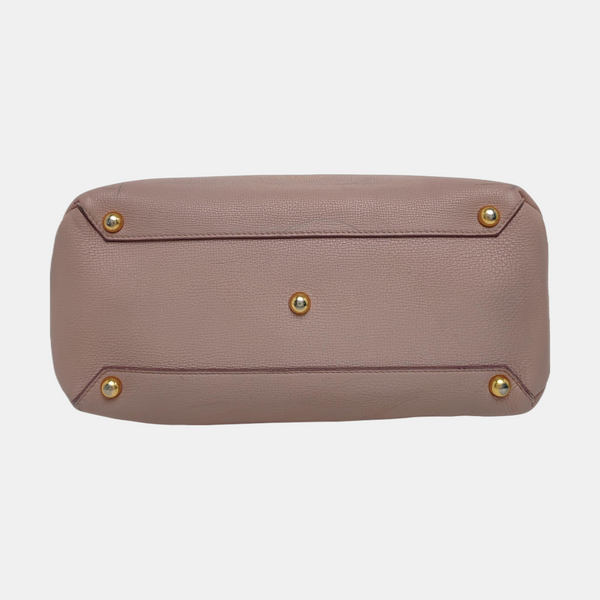 The Banner Medium Calfskin Pink