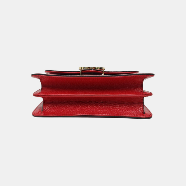 Interlocking G Small Calfskin Red