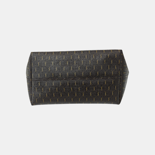 Coated Canvas Shoulder Bag Brown
