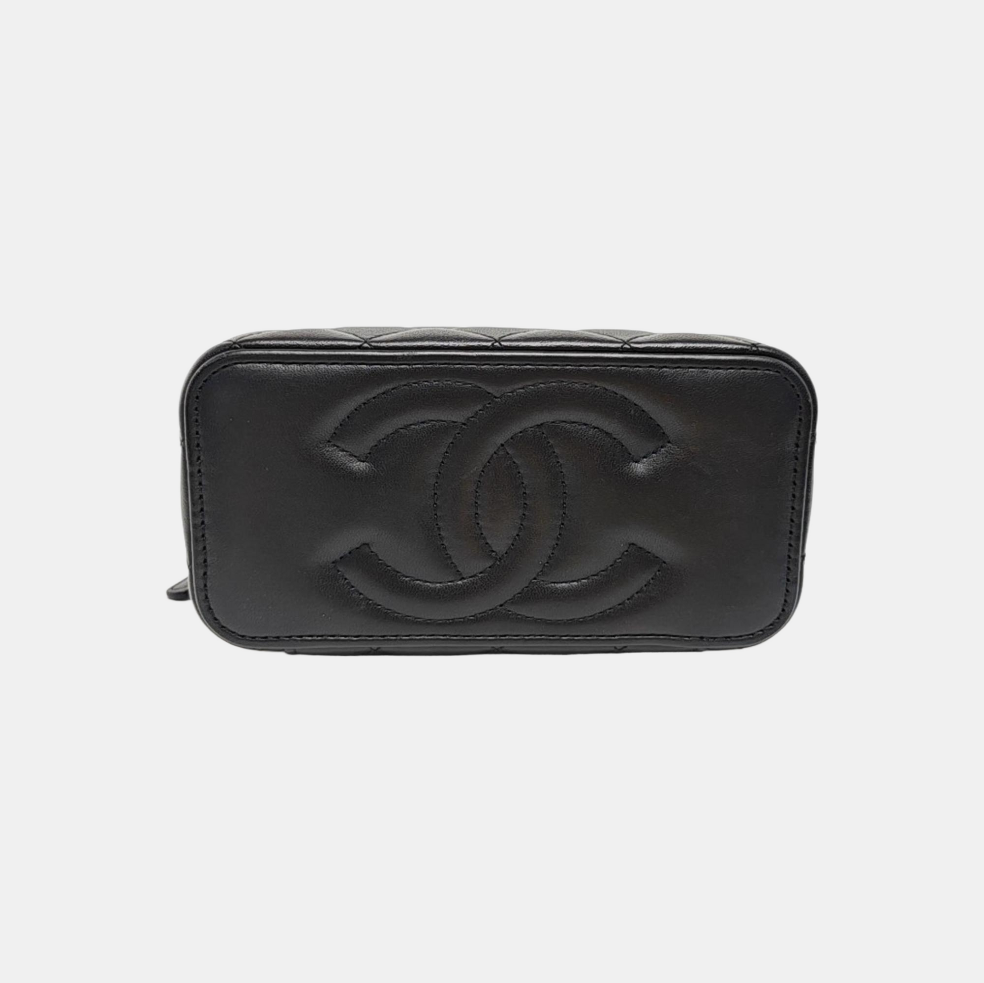 VANITY CASE Small Quilted Lambskin Black