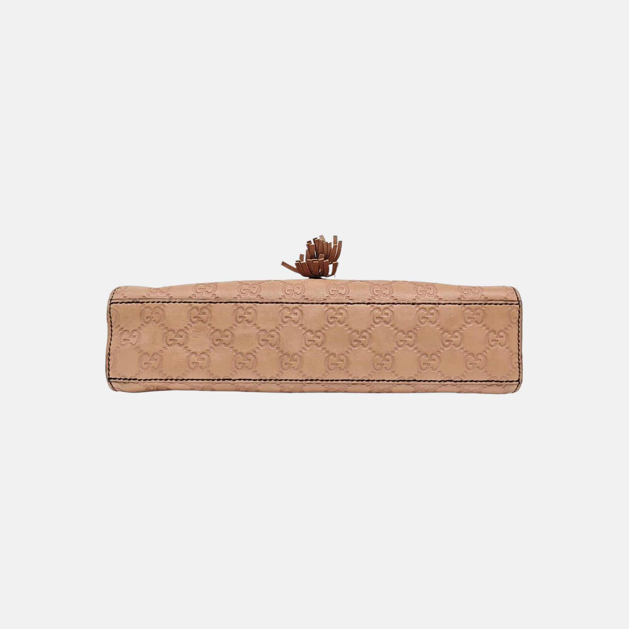 Emily Chain Monogram Calfskin Beige