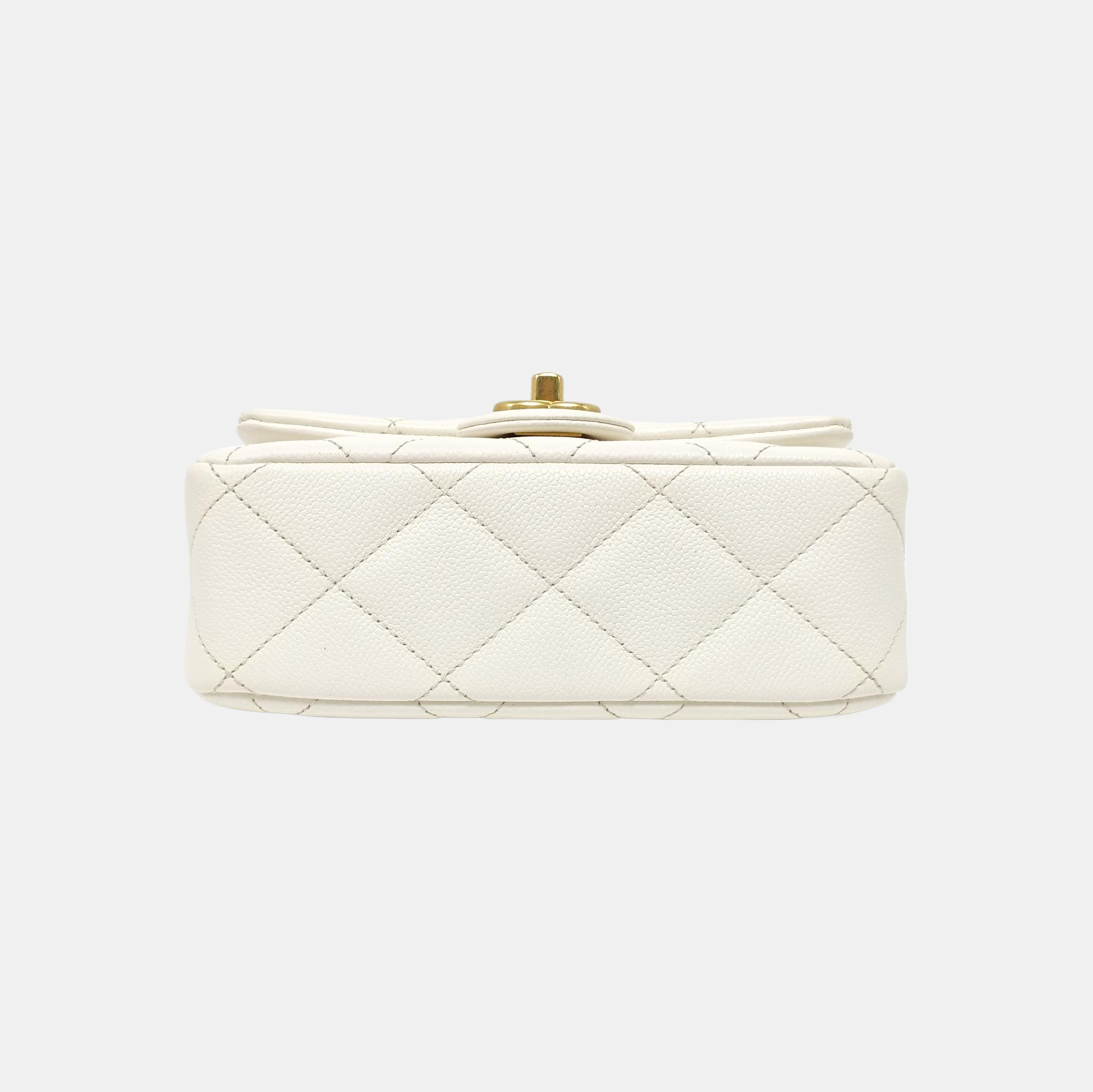 CLASSIC FLAP Small Quilted Grained Calfskin White
