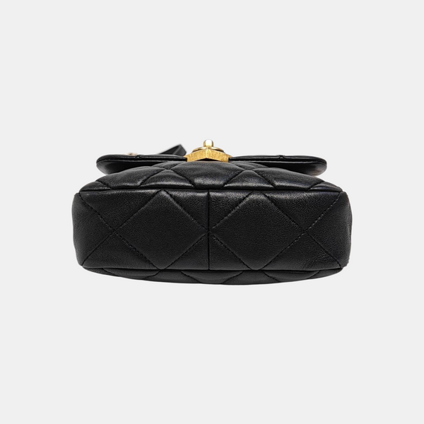 Quilted Lambskin Crossbody Bag Black