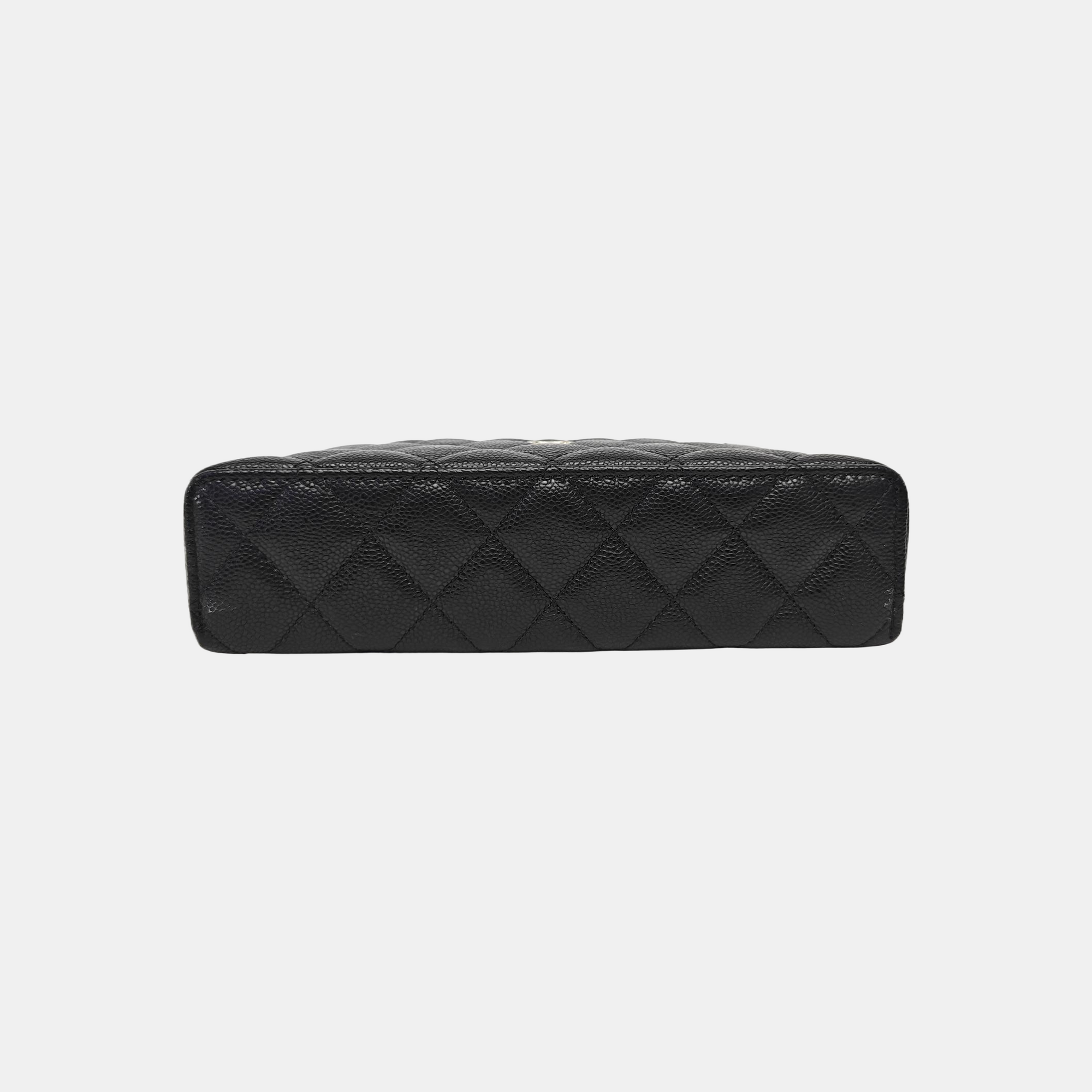 Quilted Grained Calfskin Shoulder Bag Black