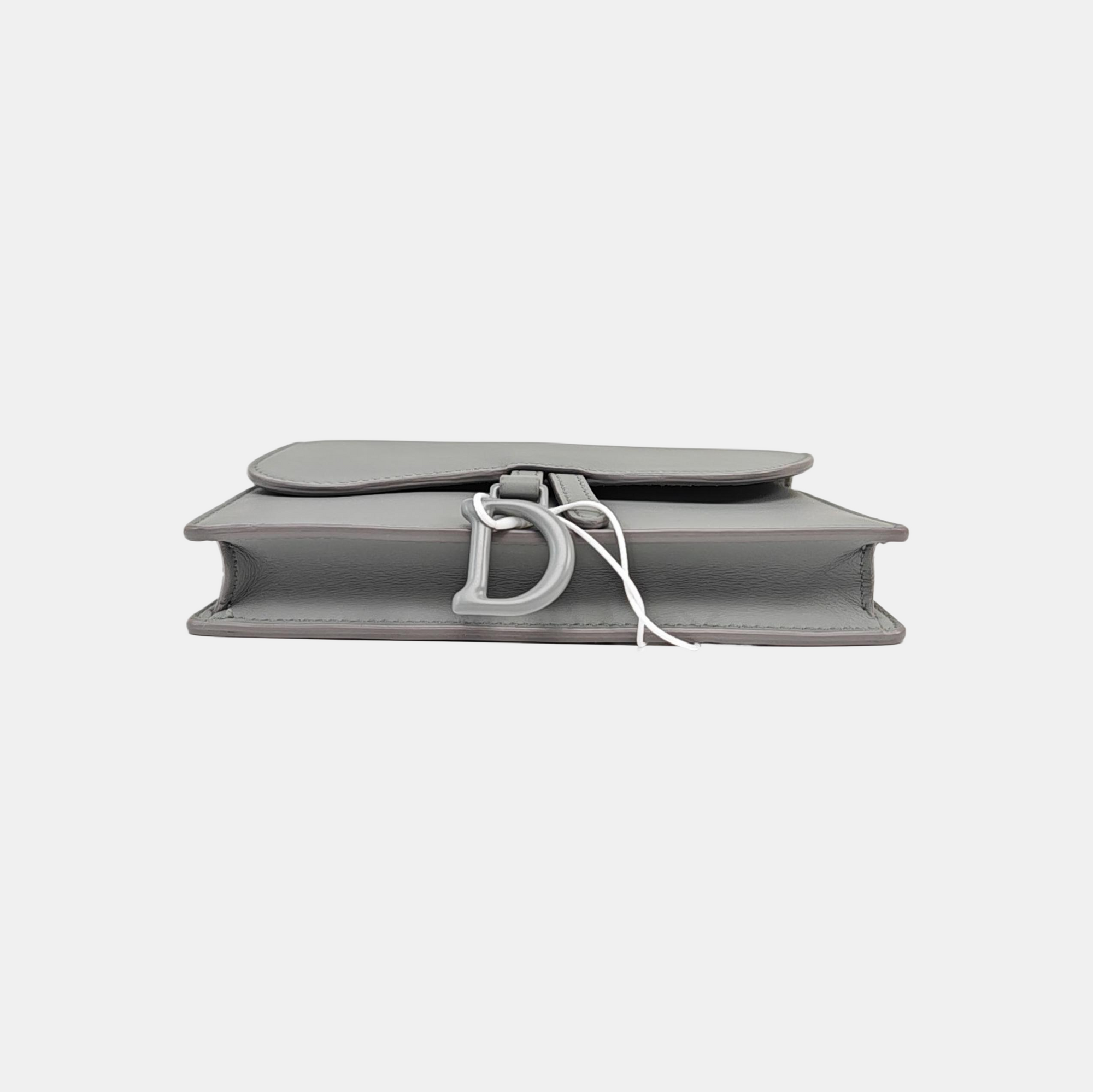 Saddle Mini Calfskin Gray