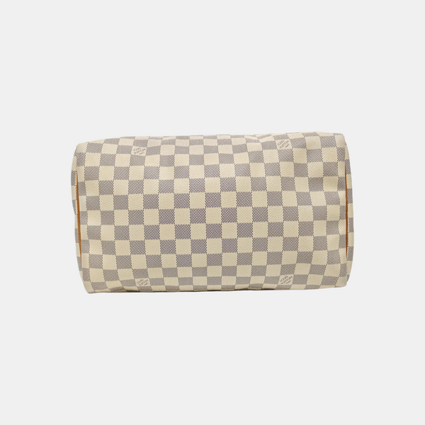 SPEEDY 30 Damier Azur Coated Canvas White