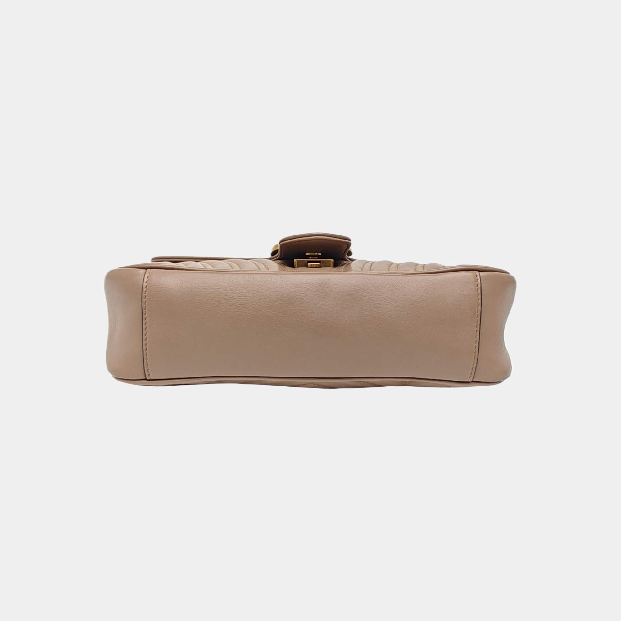 GG Marmont Medium Quilted Calfskin Gray