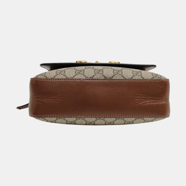 Authenticated pre-owned  Horsebit 1955 Small Coated Canvas Beige - Crossbody Bag at Looply