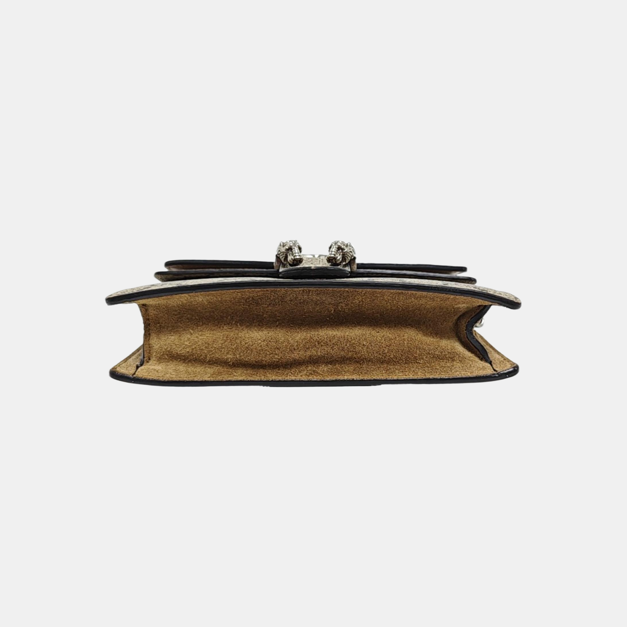 Dionysus Super Mini Monogram Coated Canvas Beige