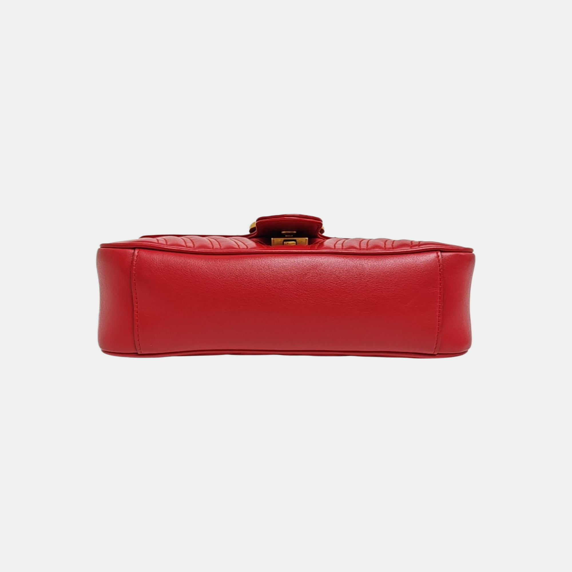 GG Marmont Medium Quilted Calfskin Red
