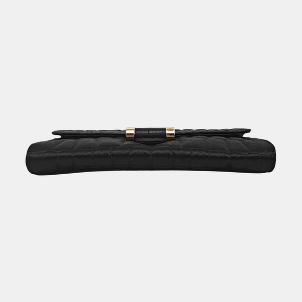 Quilted Silk Satin Black