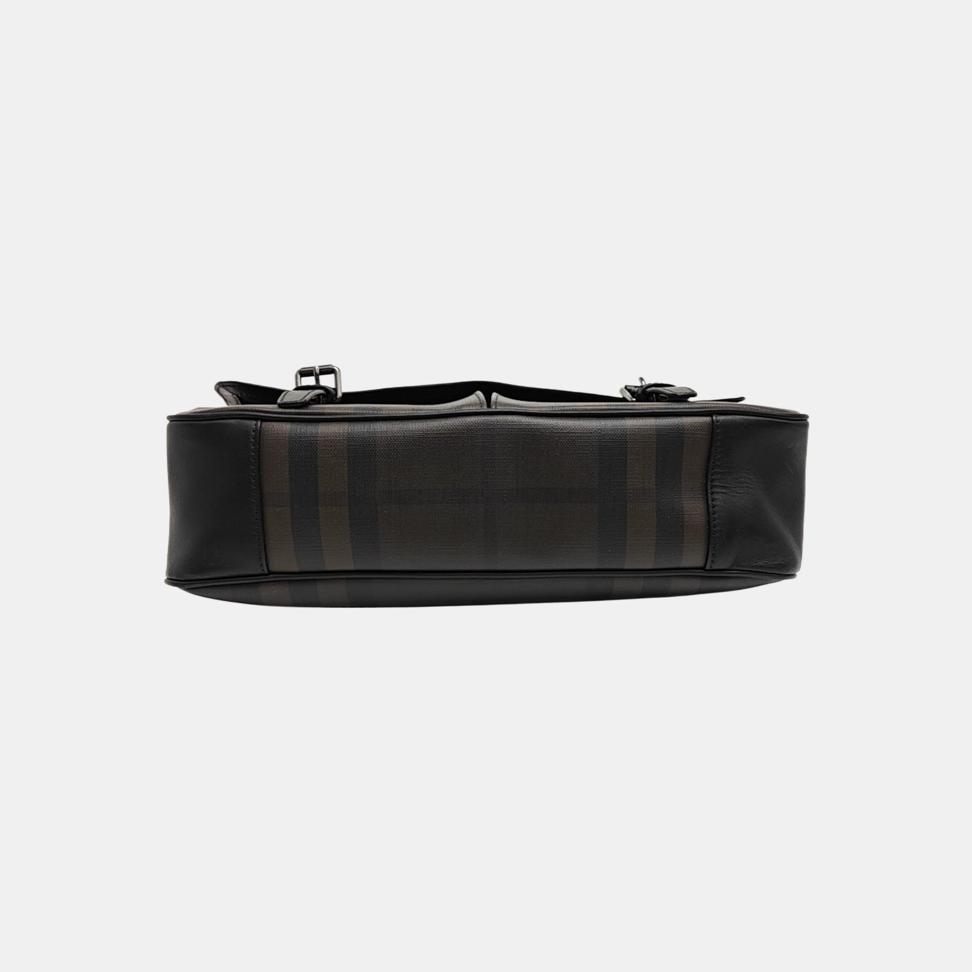 Coated Canvas Crossbody Bag Large Black