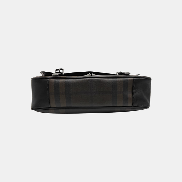 Coated Canvas Crossbody Bag Large Black