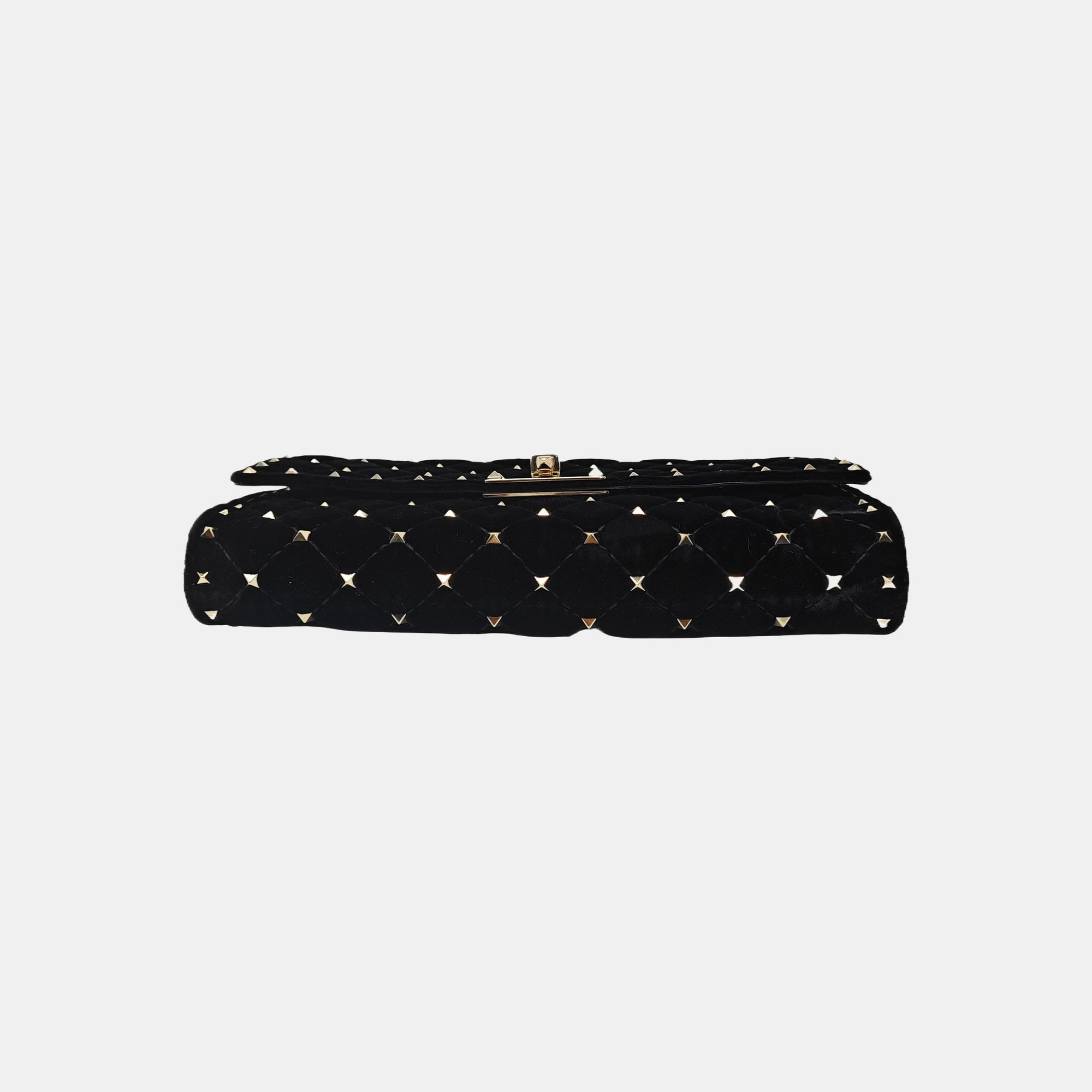 Spike Up Quilted Velvet Black