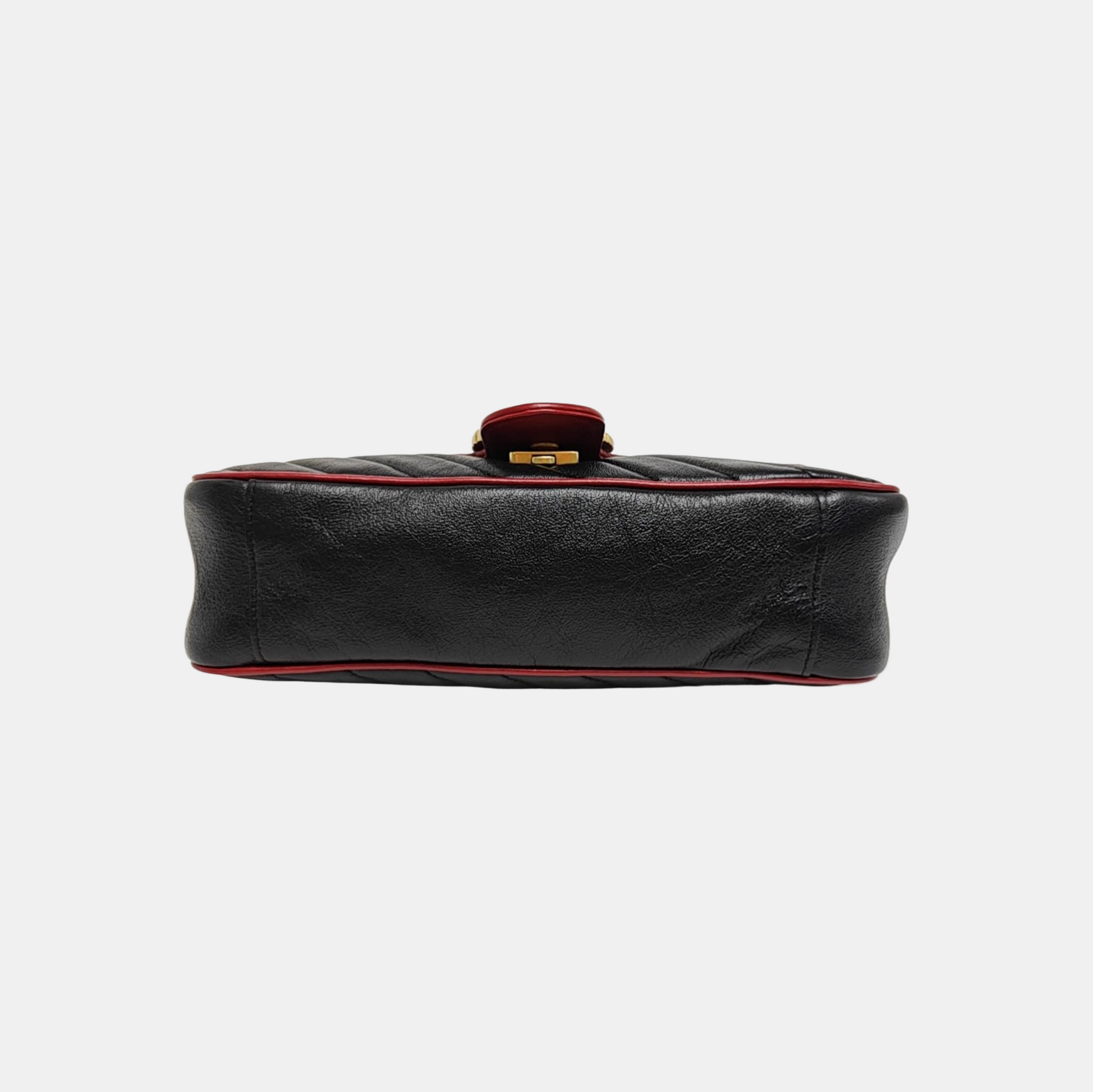 GG Marmont Medium Quilted Calfskin Black