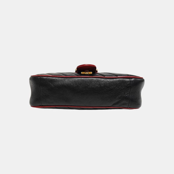 GG Marmont Medium Quilted Calfskin Black