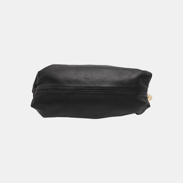 Authenticated pre-owned  The Pouch Calfskin Black - Top Handle Bag at Looply