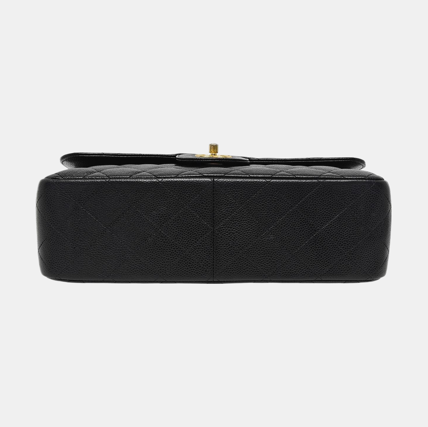 CLASSIC FLAP Jumbo Quilted Grained Calfskin Black
