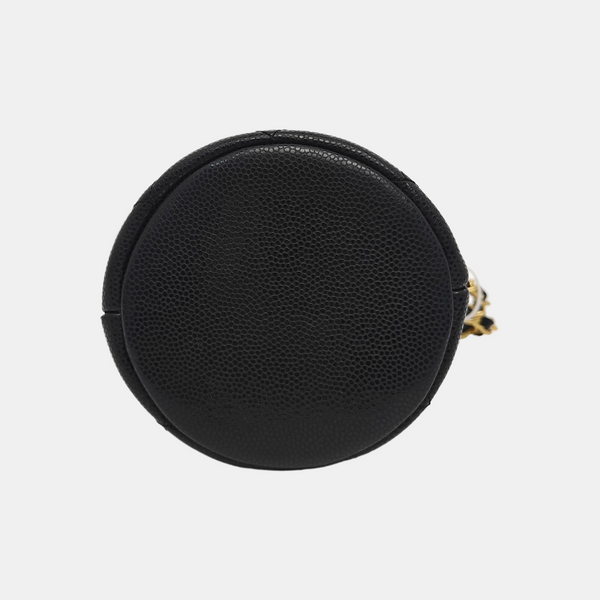Quilted Lambskin Bucket Bag Black