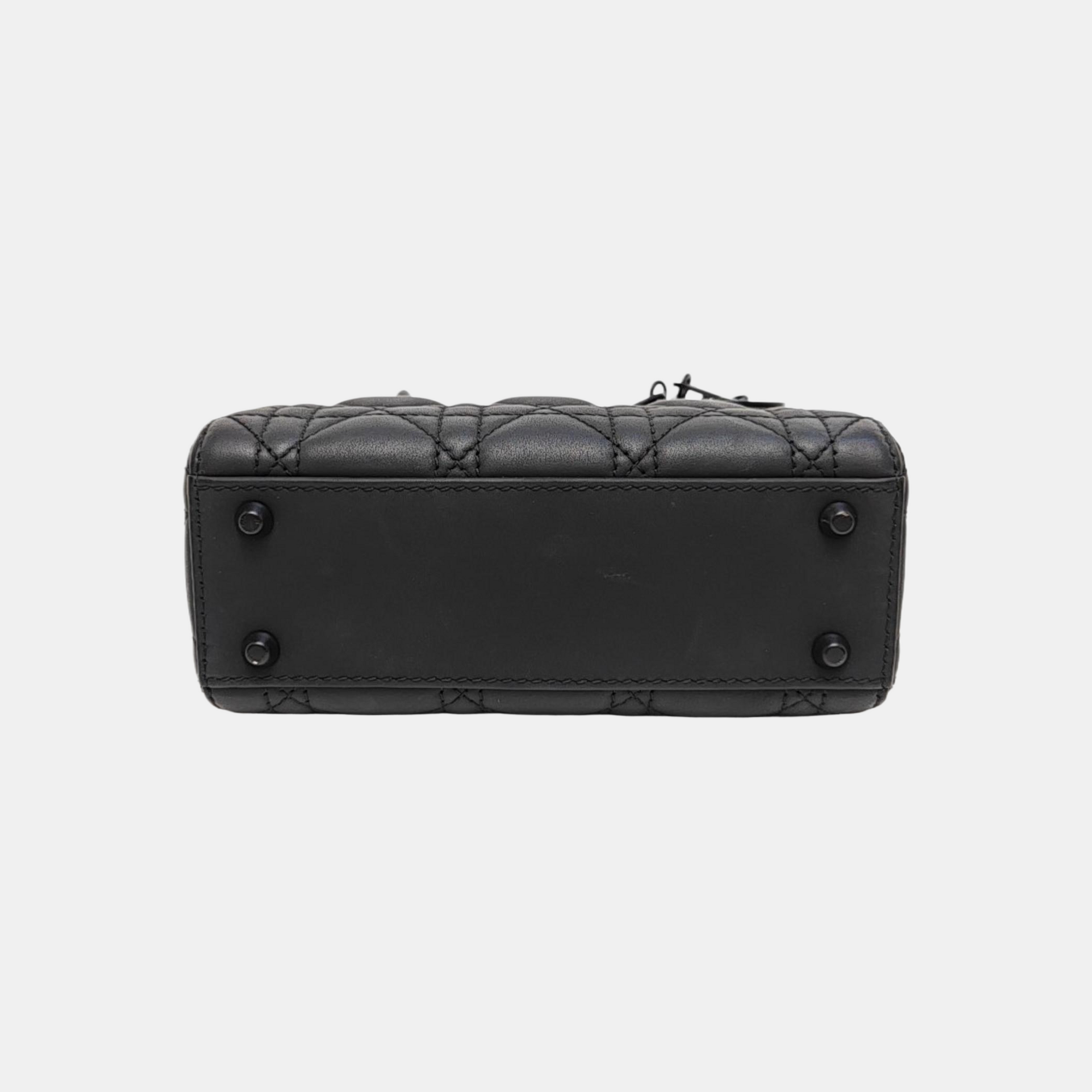 Lady Dior Mini Cannage Calfskin Black