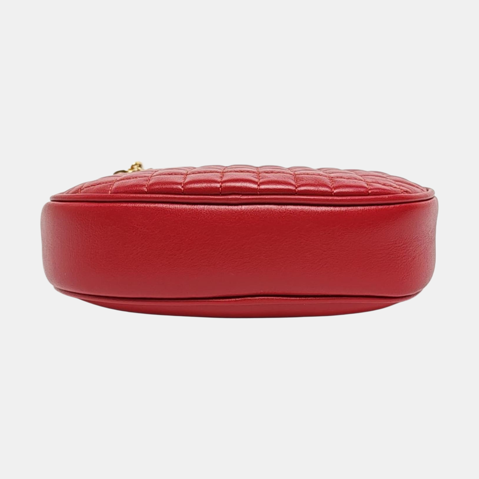 C CHARM Small Quilted Calfskin Red