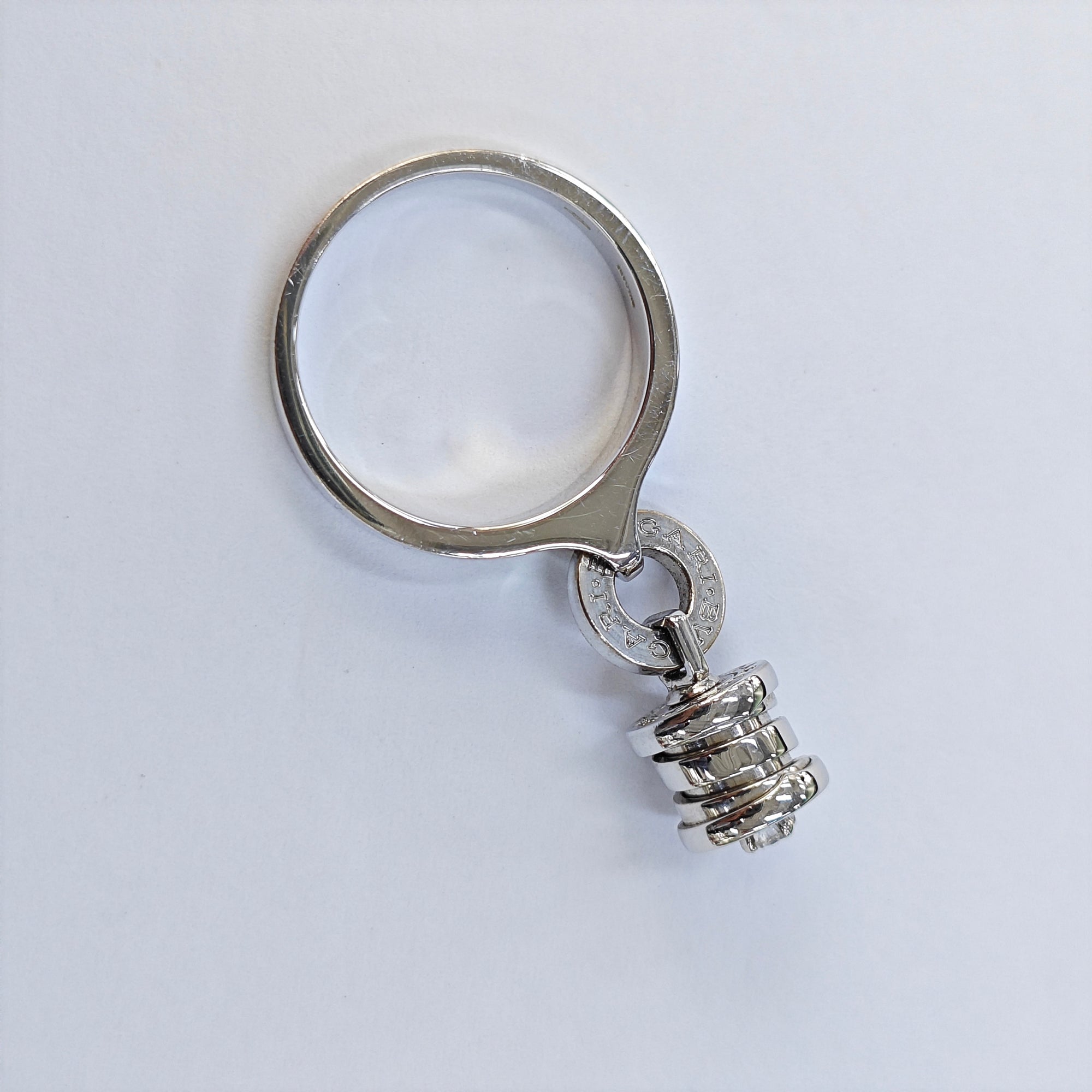 18k White Gold Silver Ring EU 53