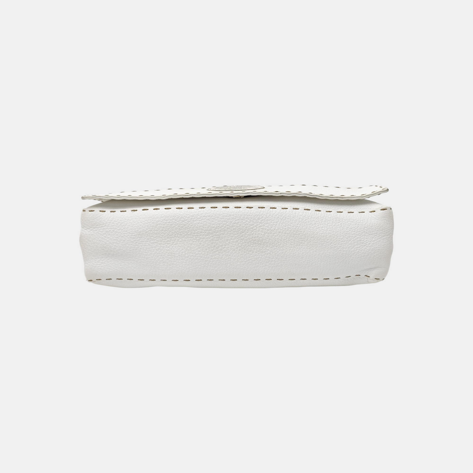 Quilted Calfskin Shoulder Bag White