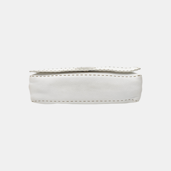 Quilted Calfskin Shoulder Bag White
