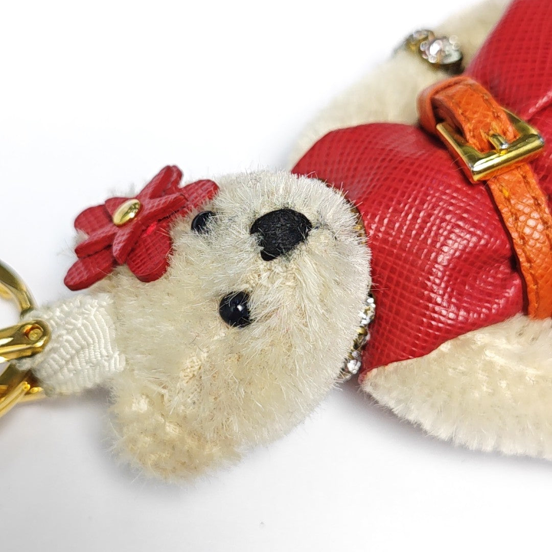 Synthetic Bag Charm White