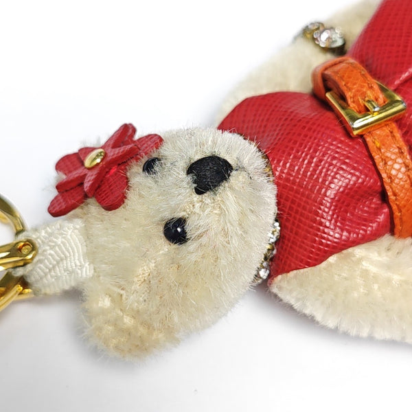 Synthetic Bag Charm White