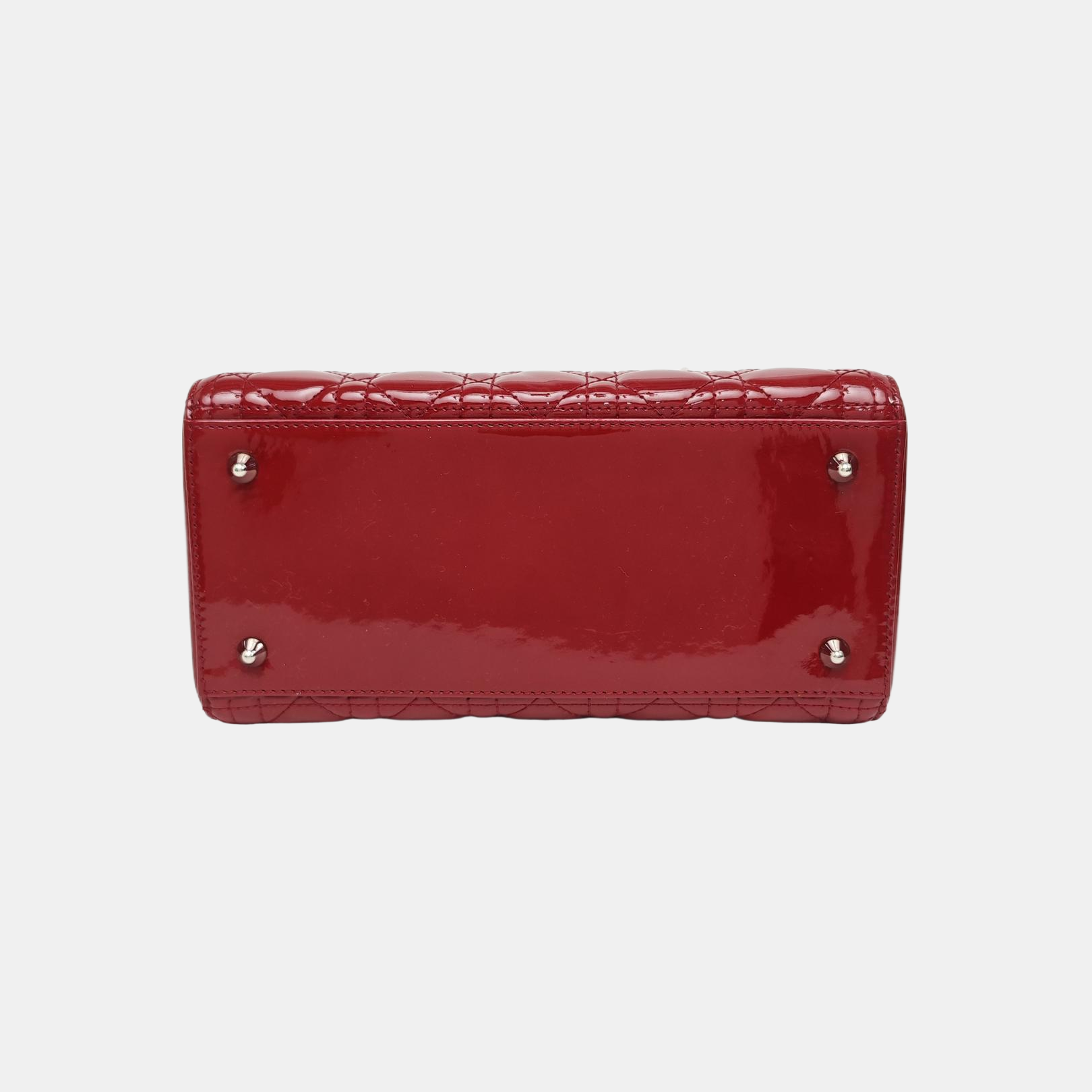 Lady Dior Medium Cannage Patent Leather Red