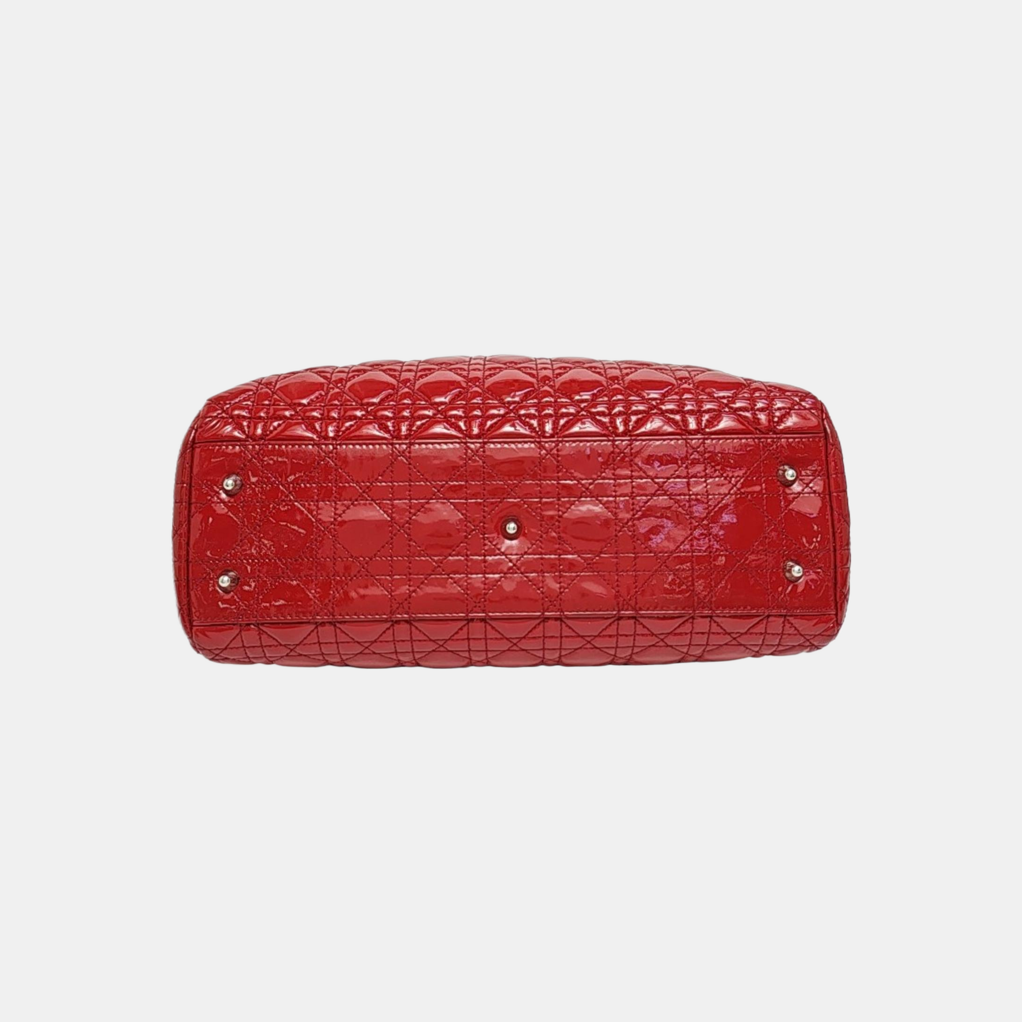 Dior Soft Large Cannage Patent Leather Red