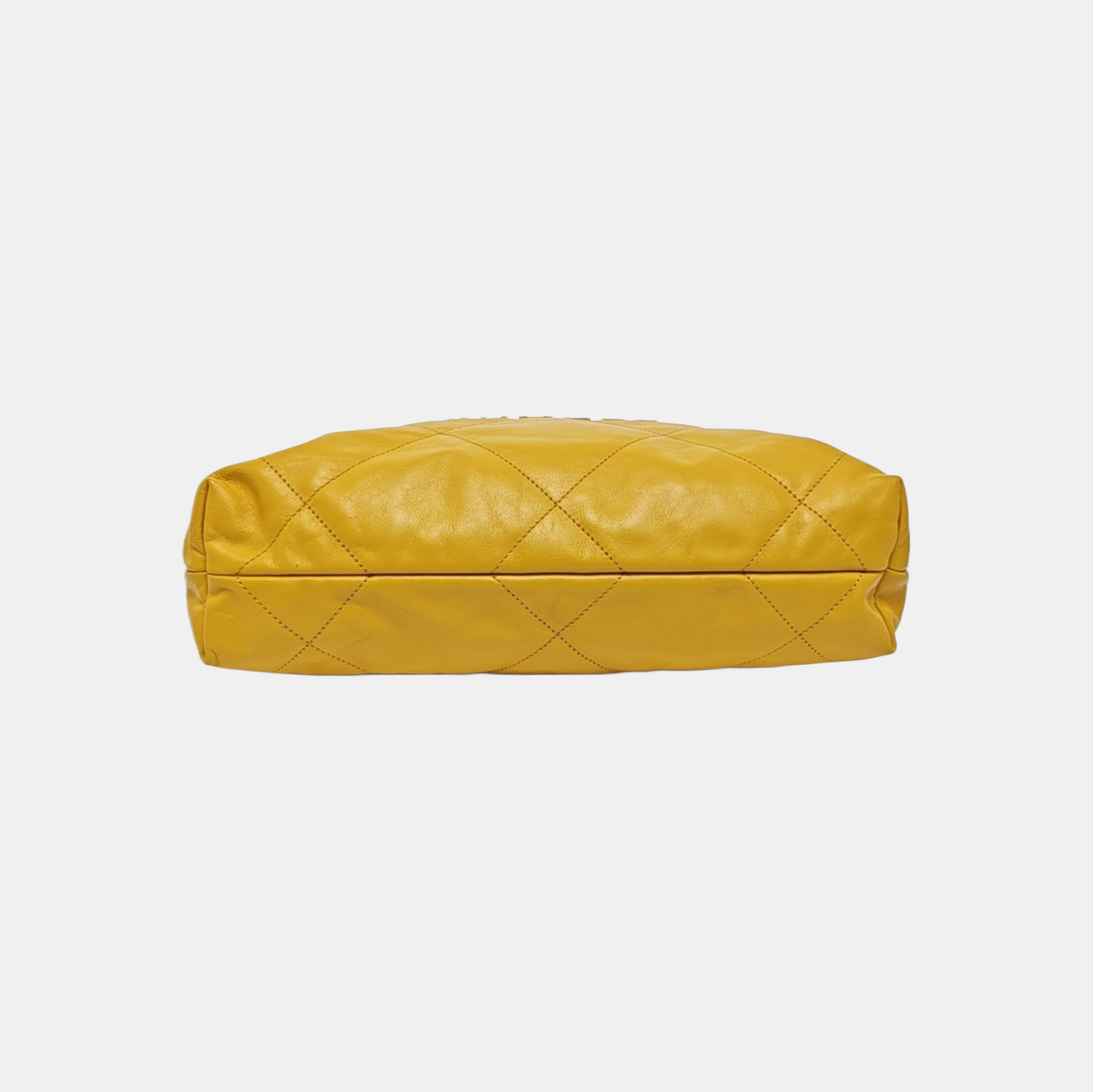 CHANEL 22 Small Quilted Calfskin Yellow