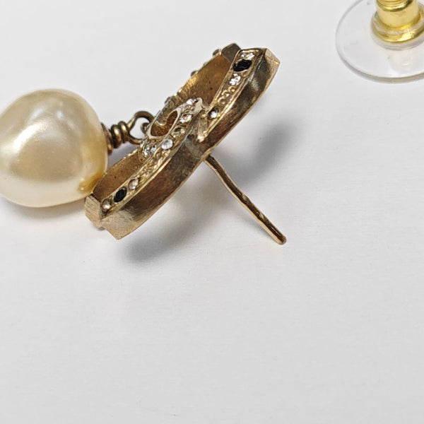 CC Logo Metal Gold Earrings
