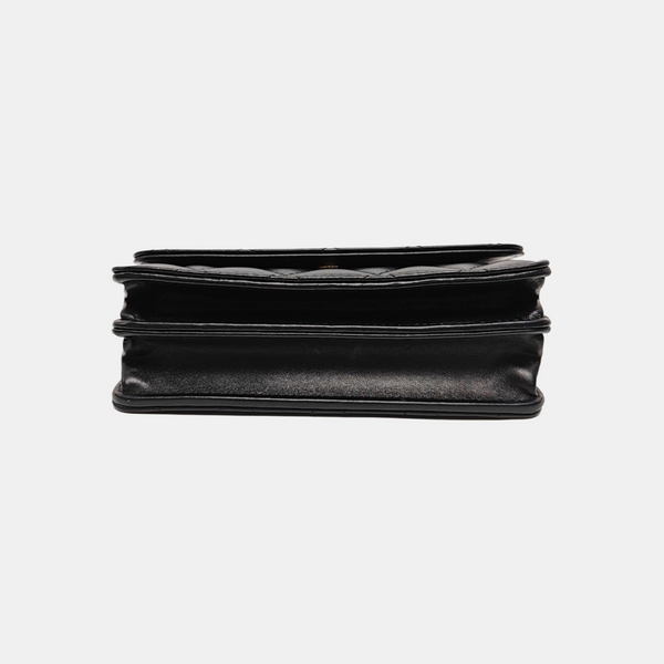 Quilted Lambskin Shoulder Bag Black