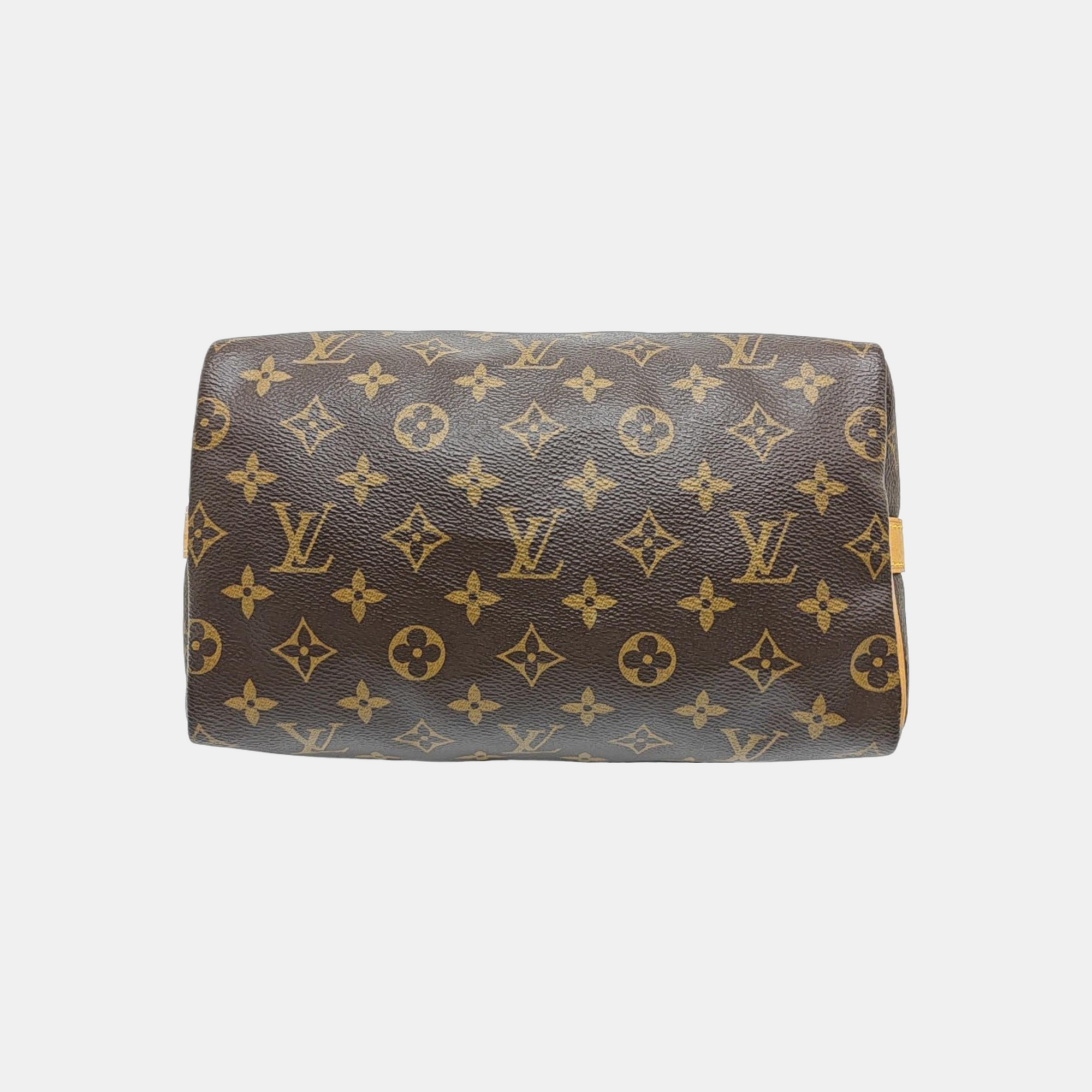 SPEEDY 25 Monogram Coated Canvas Brown